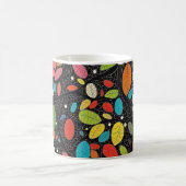 🌼 Colorful Floral Pattern on Black - Bold & Vibra Kaffeetasse (Mittel)
