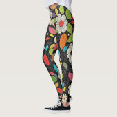 🌼 Colorful Floral Pattern on Black - Bold & Vibra Leggings (Links)