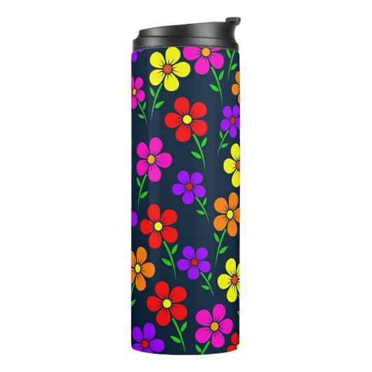 Colorful Floral Pattern Thermosbecher (Nach links gedreht)