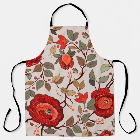 Colorful floral pattern. Wallpaper with big illust Schürze (Vorderseite)