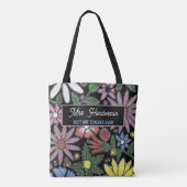 Colorful Floral Personal Quote Teachers Name Tasche (Rückseite)