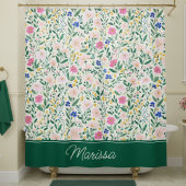 Colorful Floral Personalized Duschvorhang