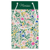 Colorful Floral Personalized  Kleine Geschenktüte (Rückseite)