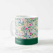 Colorful Floral Personalized Mug Kaffeetasse (Vorderseite Links)