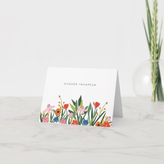 Colorful Floral Personalized Stationery Folded (Vorderseite)