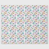 Colorful floral print geschenkpapier (Flach)