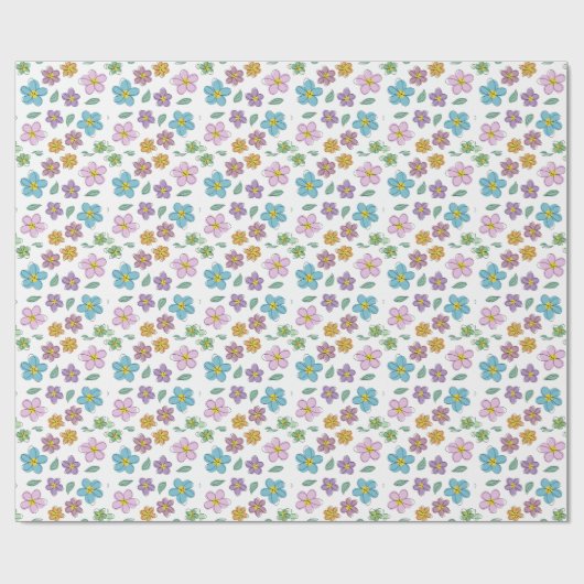 Colorful floral print geschenkpapier (Flach)