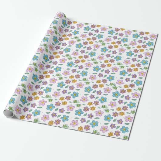 Colorful floral print geschenkpapier (Ungerollt)