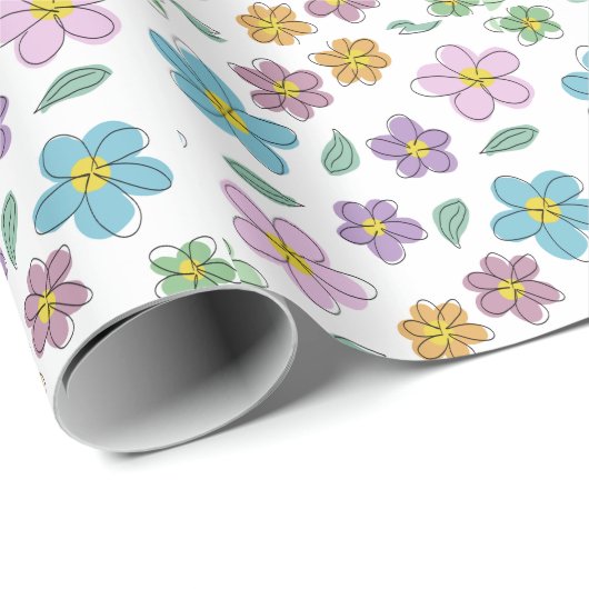 Colorful floral print geschenkpapier (Rolleneckpunkt)