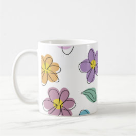 Colorful floral print kaffeetasse