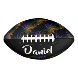Colorful Floral Print on Black Football