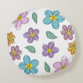 Colorful floral print rundes kissen