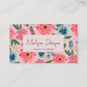 Colorful Floral Professional Event Planner Visitenkarte (Vorderseite)