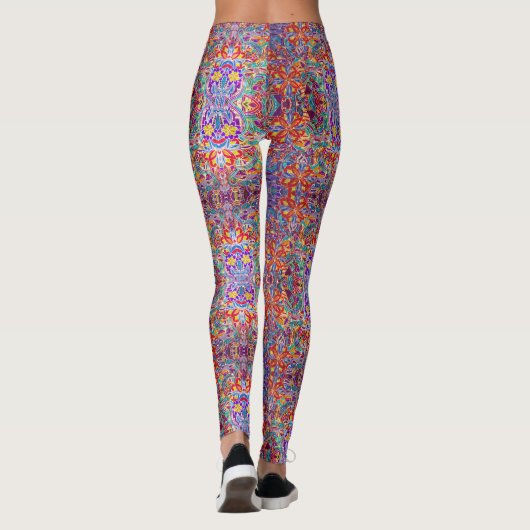 Colorful Floral Sands Pattern Leggings (Rückseite)