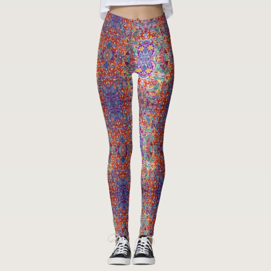 Colorful Floral Sands Pattern Leggings (Vorderseite)