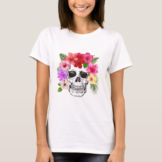 Colorful Floral Skull WOMEN'S T SHIRT (Vorderseite)