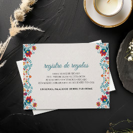 Colorful Floral Spanish Wedding Begleitkarte