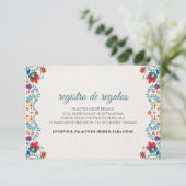 Colorful Floral Spanish Wedding Begleitkarte (Stehend Vorderseite)