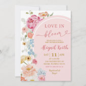 Colorful Floral Spring Love in Bloom Invitation Einladung (Vorderseite)