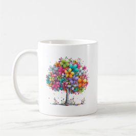 Colorful Floral Tree Mug – Vibrant Botanical Art Kaffeetasse