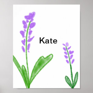 Colorful floral watercolor add name text poster