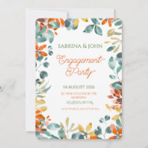 Colorful Floral Watercolor Engagement Party