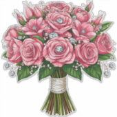 Colorful Floral Wedding Bouquet Aufkleber (Vorderseite)