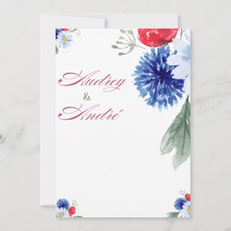 Colorful Floral Wedding Invitation | Elegant Roman Einladung