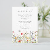 Colorful Floral Wedding Reception Enclosure Card Begleitkarte (Stehend Vorderseite)