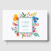 Colorful Floral Wildflower Watercolor Wedding Gästebuch (Vorderseite)