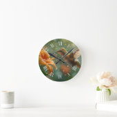 Colorful Flower and Elegant Hummingbird Runde Wanduhr (Zuhause)