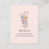 Colorful Flower Baby Footprint Logo Blush-Pink  Visitenkarte (Vorderseite)