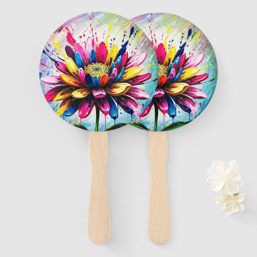 Colorful Flower Fächer (Vorne und Hinten)