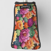 Colorful Flowering Cactus Personalized Golf Headcover (Rotieren 90)