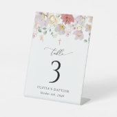 Colorful Flowers, Boho, Baptism Table Numbers Sockelschild (Vorderseite)
