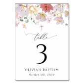 Colorful Flowers, Boho, Baptism Table Numbers Tischnummer (Rückseite)