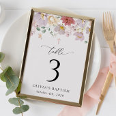 Colorful Flowers, Boho, Baptism Table Numbers Tischnummer