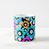 Colorful flowers daisies Blue Turquoise Purple Kaffeetasse (Mittel)