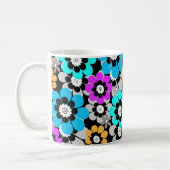 Colorful flowers daisies Blue Turquoise Purple  Kaffeetasse (Links)