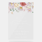 Colorful Flowers, First Holy Communion Welcome Acrylschild (Vorderseite)