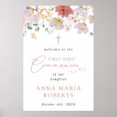 Colorful Flowers, First Holy Communion Welcome Poster (Vorne)