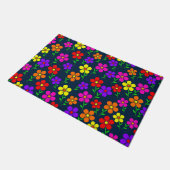 Colorful Flowers Floral Pattern Fußmatte (Schrägansicht)