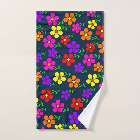 Colorful Flowers Floral Pattern Handtuch (Handtuch)