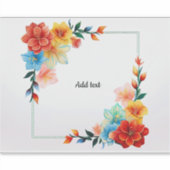 Colorful Flowers Frame, TEMPLATE, ADD TEXT Aufkleber (Vorderseite)