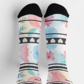 Colorful  Flowers - Name Number Socks Socken (Oben)