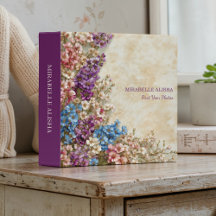 Colorful Flowers Rustic Baby Photo Album