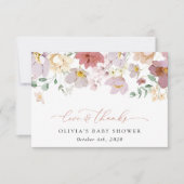 Colorful Flowers, Wildflowers, Boho, Baby Shower Dankeskarte (Vorderseite)