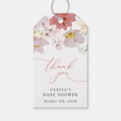 Colorful Flowers, Wildflowers, Boho, Baby Shower Geschenkanhänger (Vorderseite)