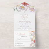 Colorful Flowers, Wildflowers, Boho, Baptism All In One Einladung (Innen Boden)