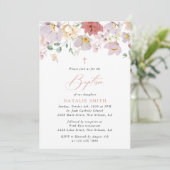 Colorful Flowers, Wildflowers, Boho, Baptism Einladung (Stehend Vorderseite)